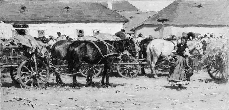 Market Scene Wall Art by August Xaver Karl von Pettenkofen - High-Resolution Digital Print