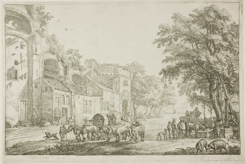 Market Town Wall Art by Simon de Vlieger - High-Resolution Digital Print