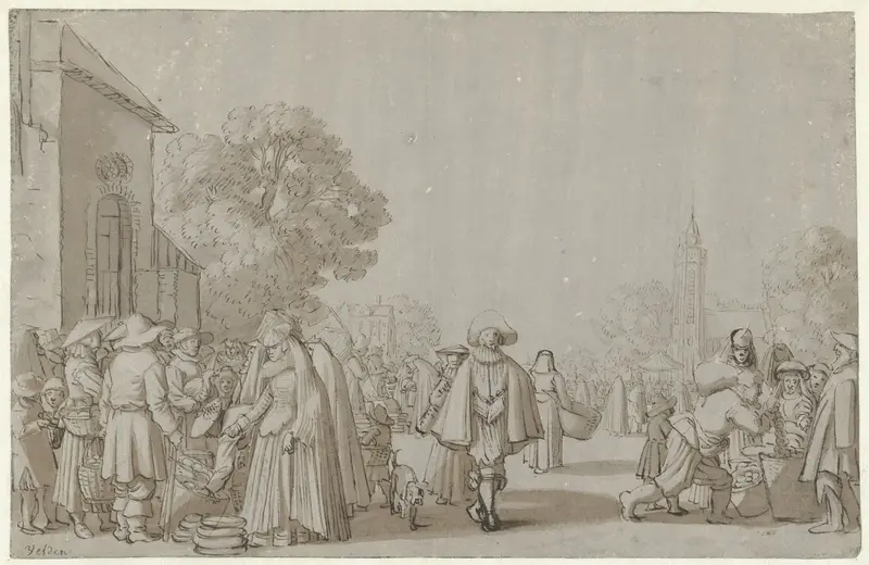 Marktscène Wall Art by Jan van de Velde (II) - High-Resolution Digital Print