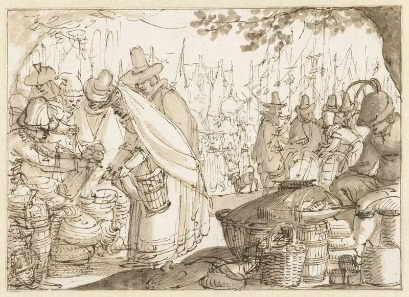 Marktscène Wall Art by Claes Jansz. Visscher (II) - High-Resolution Digital Print