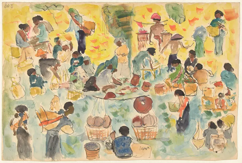 Markttafereel in Nederlands-Indië Wall Art by Pierre Jean Apol - High-Resolution Digital Print