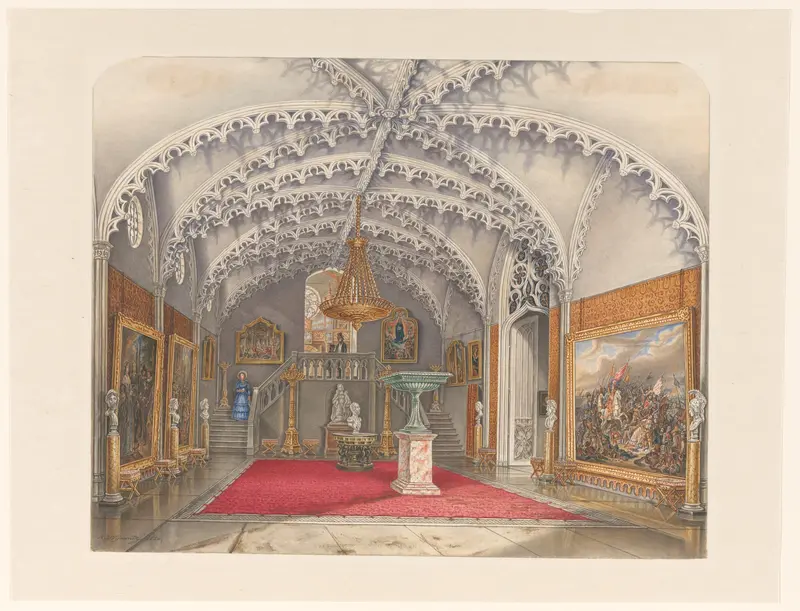 Marmeren voorhal bij de Gotische Zaal, paleis Kneuterdijk, Den Haag Wall Art by Unknown - High-Resolution Digital Print