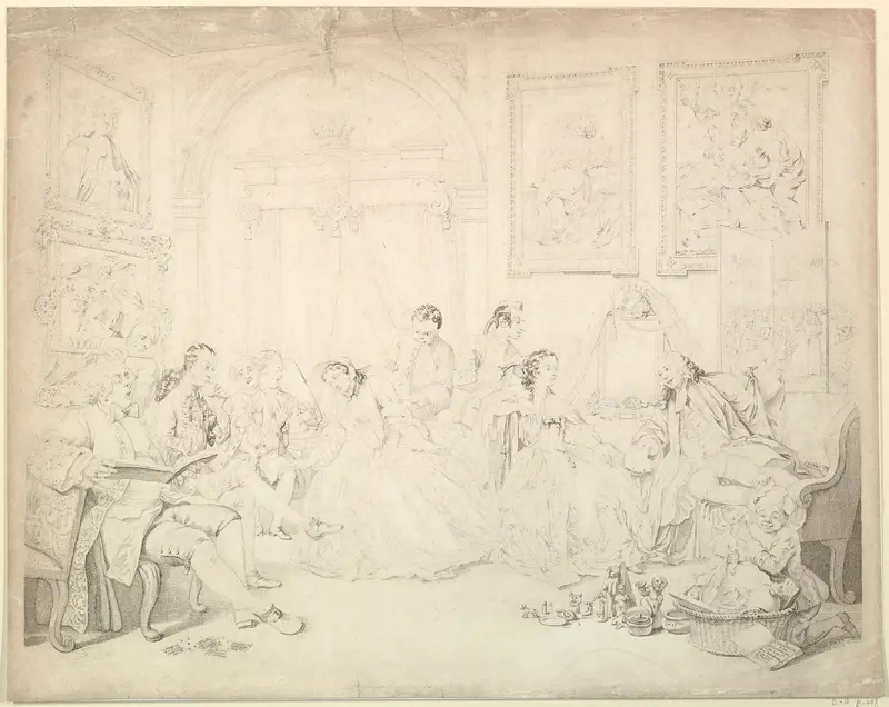 Marriage A-la-Mode, plate IV (reverse copy) Wall Art by William Hogarth - High-Resolution Digital Print
