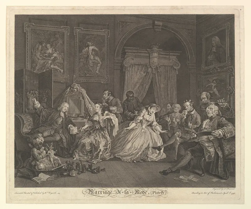 Marriage A-la-Mode, Plate IV Wall Art by Simon Francis Ravenet, the elder - High-Resolution Digital Print