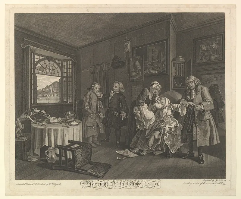 Marriage A-la-Mode, Plate VI Wall Art by Simon Francis Ravenet, the elder - High-Resolution Digital Print