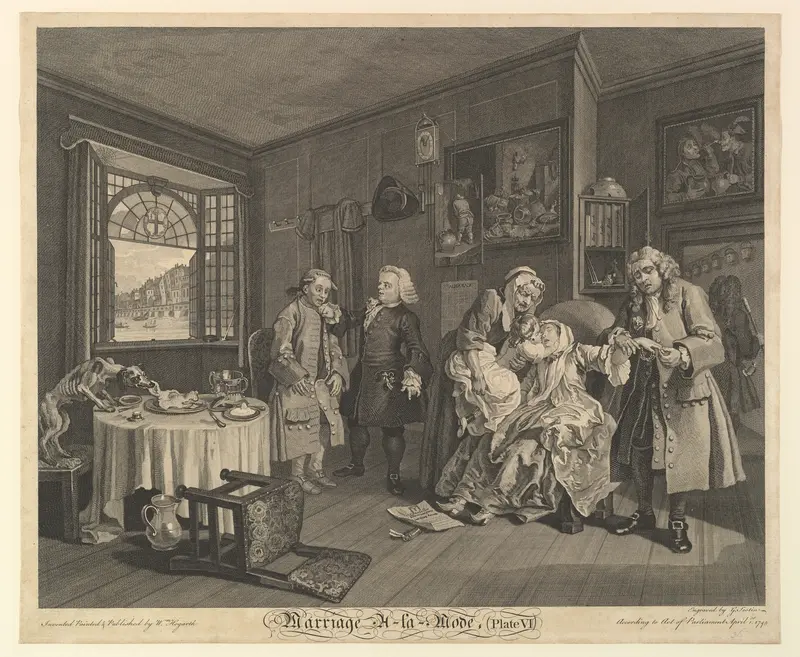 Marriage A-la-Mode, Plate VI Wall Art by Gérard Jean-Baptiste Scotin - High-Resolution Digital Print