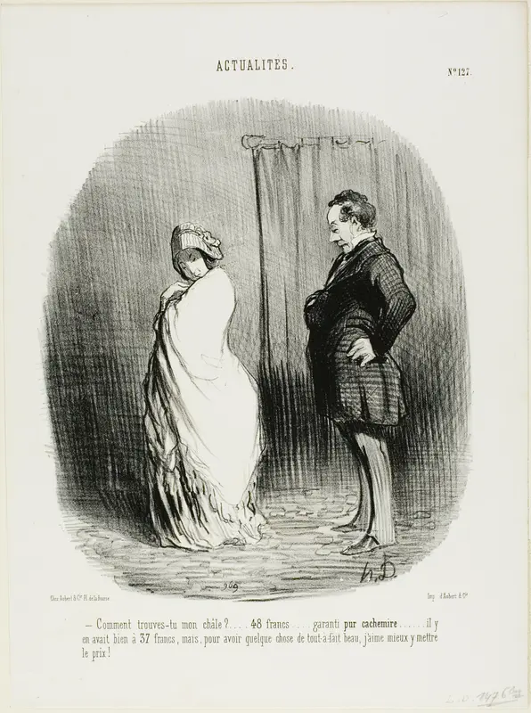 Marriage of "L'époque" and "Le Constitutionnel". Bilboquet: “- Honourable couple, I hereby unite you and bless you. Go and grow in format and may your almanacs multiply!,” plate 125 from Actualités