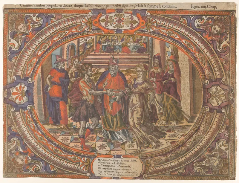 Marriage of Samson and the Philistine, from "The Story of Samson" Wall Art by Anonymous, French, 16th century - High-Resolution Digital Print
