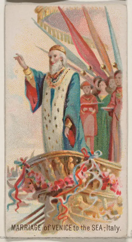 Marriage of Venice to the Sea, Italy, from the Holidays series (N80) for Duke brand cigarettes Wall Art by W. Duke, Sons & Co. - High-Resolution Digital Print