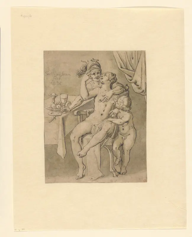 Mars, Venus en Cupido Wall Art by Jan Cornelisz. van Loenen - High-Resolution Digital Print