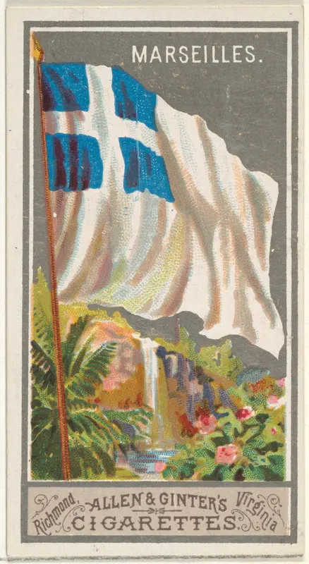 Marseilles, from the City Flags series (N6) for Allen & Ginter Cigarettes Brands Wall Art by Allen & Ginter - High-Resolution Digital Print