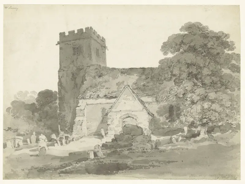 Marston Church te Oxon Wall Art by Hugh O'Neill - High-Resolution Digital Print