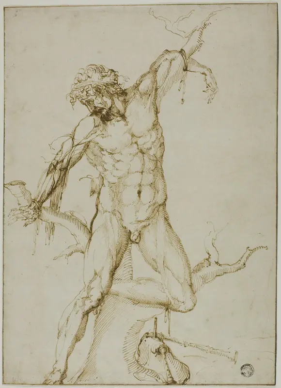 Marsyas Tied to a Tree Wall Art by Follower of Baccio Bandinelli - High-Resolution Digital Print