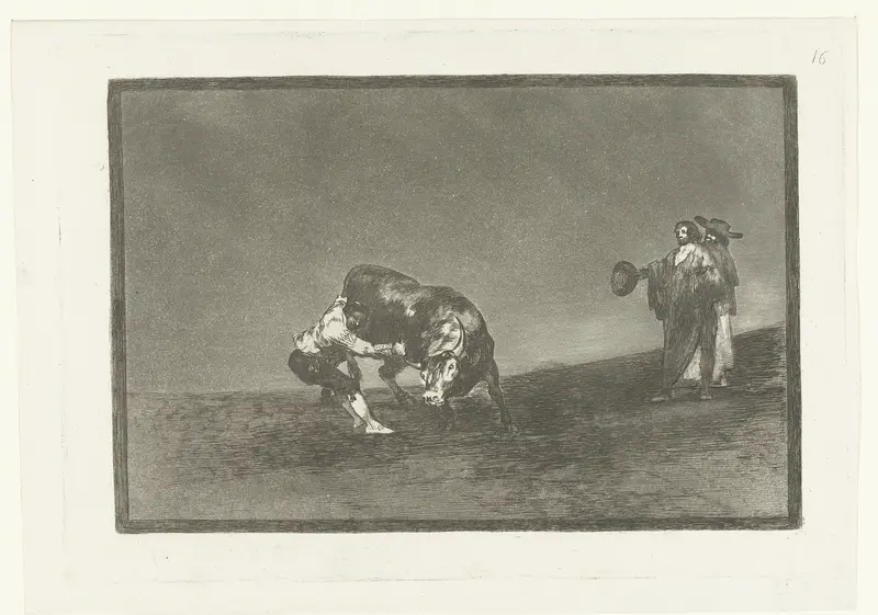 Martincho grijpt een stier bij zijn hoorn Wall Art by Francisco de Goya - High-Resolution Digital Print
