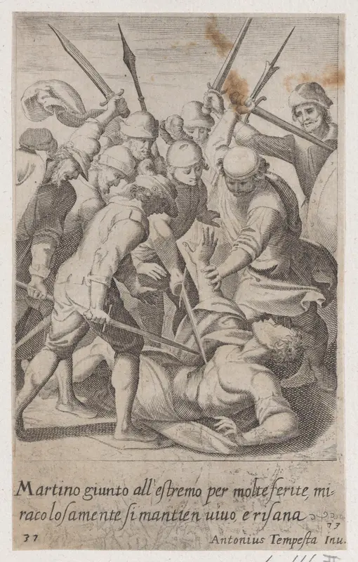 Martino, from Scelta d'Alcuni Miracoli e Grazie della Santissima Nunziata di Firenze (Selection of Some Miracles and Graces that Occurred in the Church of the Annunziata in Florence) Wall Art by Jacques Callot - High-Resolution Digital Print