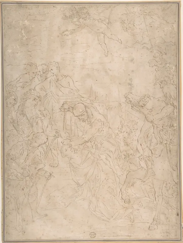 Martyrdom of a Female Saint Wall Art by Anonymous, Italian, Roman-Bolognese, 17th century - High-Resolution Digital Print
