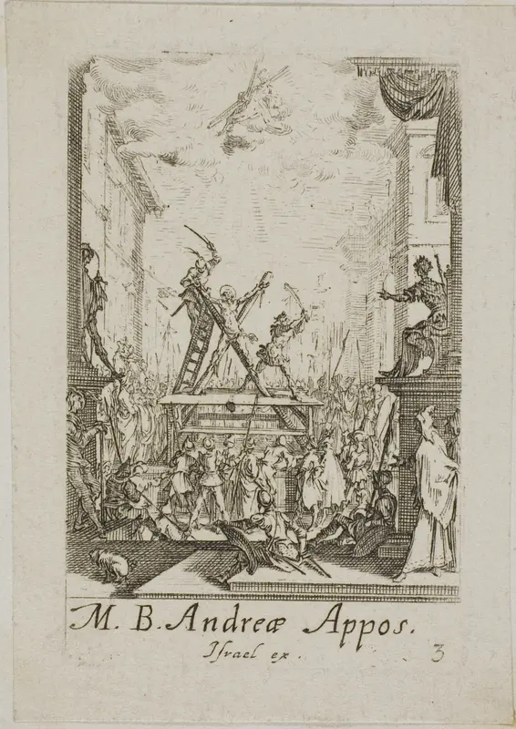 Martyrdom of Saint Andrew, plate three from The Martyrdoms of the Apostles