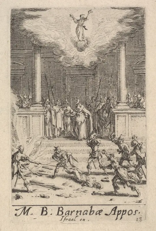 Martyrdom of Saint Barnabas, from "The Little Apostles" (Les Petits Apôtres) Wall Art by Jacques Callot - High-Resolution Digital Print