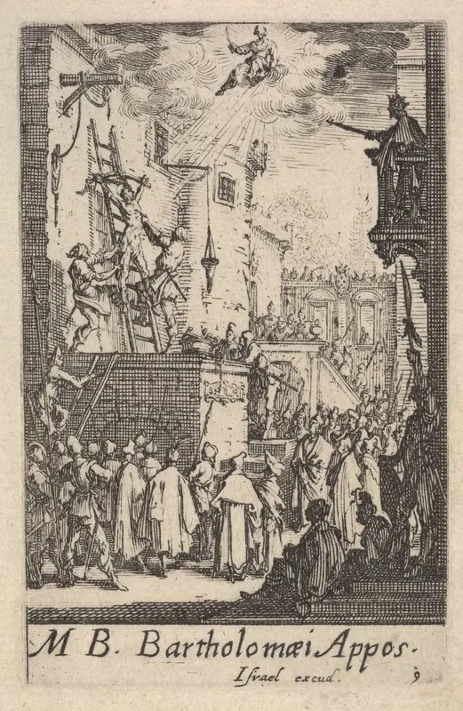 Martyrdom of Saint Bartholomew, from "The Little Apostles" (Les Petits Apôtres) Wall Art by Jacques Callot - High-Resolution Digital Print
