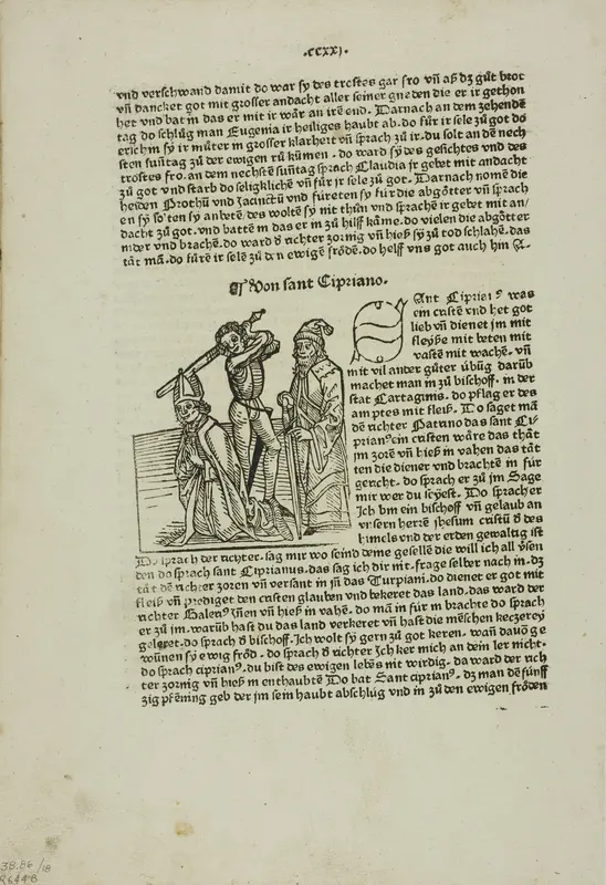 Martyrdom of Saint Cipriano from Heiligenleben (Lives of the Saints), Plate 18 from Woodcuts from Books of the 15th Century Wall Art by Master of the Boccaccio Illustrations - High-Resolution Digital Print