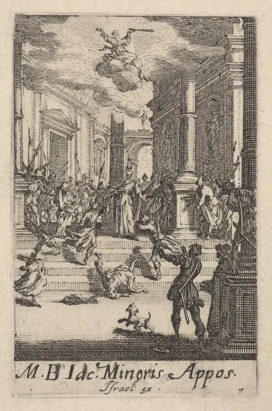 Martyrdom of Saint James the Lesser, from "The Little Apostles" (Les Petits Apôtres) Wall Art by Jacques Callot - High-Resolution Digital Print