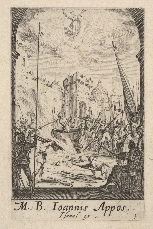 Martyrdom of Saint John the Evangelist, from "The Little Apostles" (Les Petits Apôtres) Wall Art by Jacques Callot - High-Resolution Digital Print