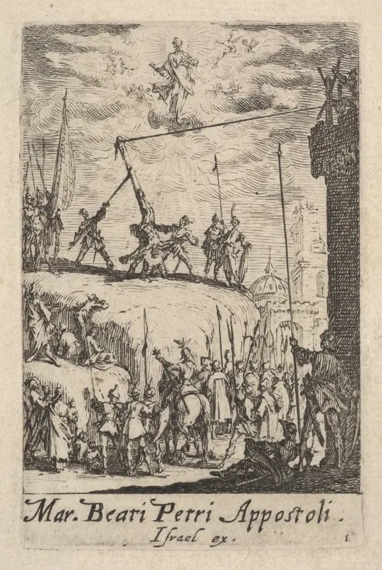 Martyrdom of Saint Peter, from "The Little Apostles" (Les Petits Apôtres) Wall Art by Jacques Callot - High-Resolution Digital Print