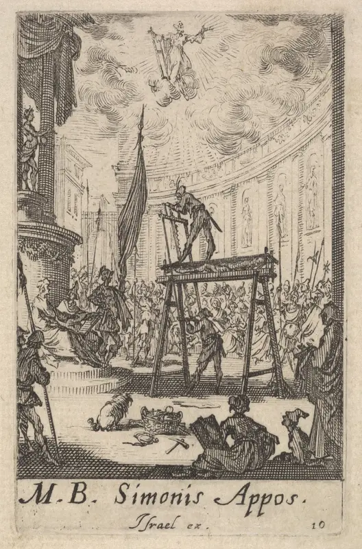 Martyrdom of Saint Simon, from "The Little Apostles" (Les Petits Apôtres) Wall Art by Jacques Callot - High-Resolution Digital Print