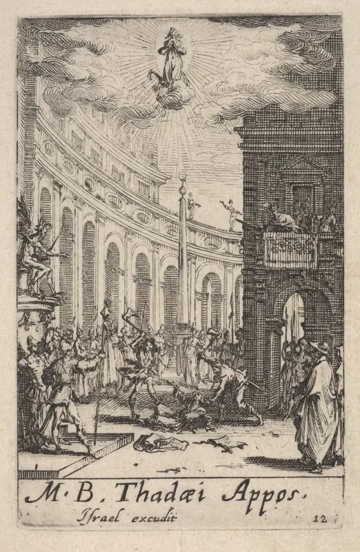 Martyrdom of Saint Thaddeus, from "The Little Apostles" (Les Petits Apôtres) Wall Art by Jacques Callot - High-Resolution Digital Print