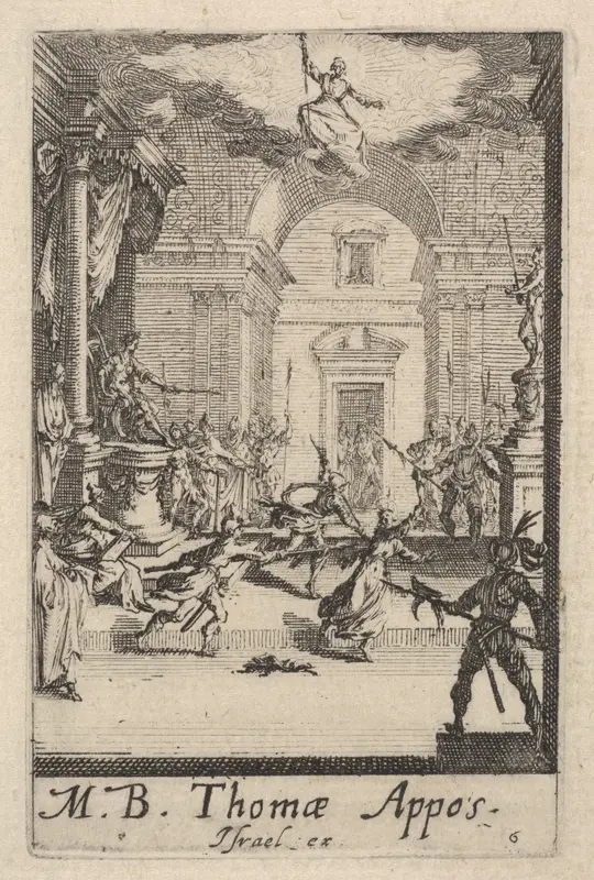 Martyrdom of Saint Thomas, from "The Little Apostles" (Les Petits Apôtres) Wall Art by Jacques Callot - High-Resolution Digital Print
