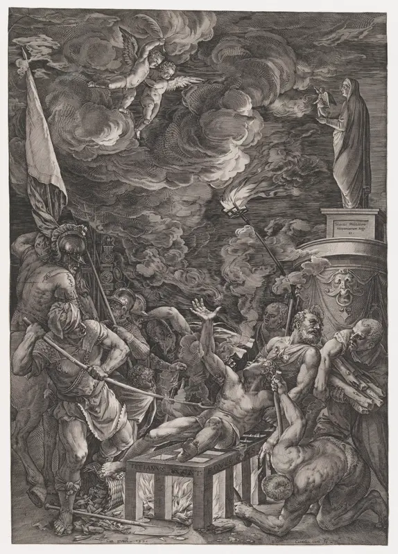 Martyrdom of St. Lawrence Wall Art by Cornelis Cort - High-Resolution Digital Print