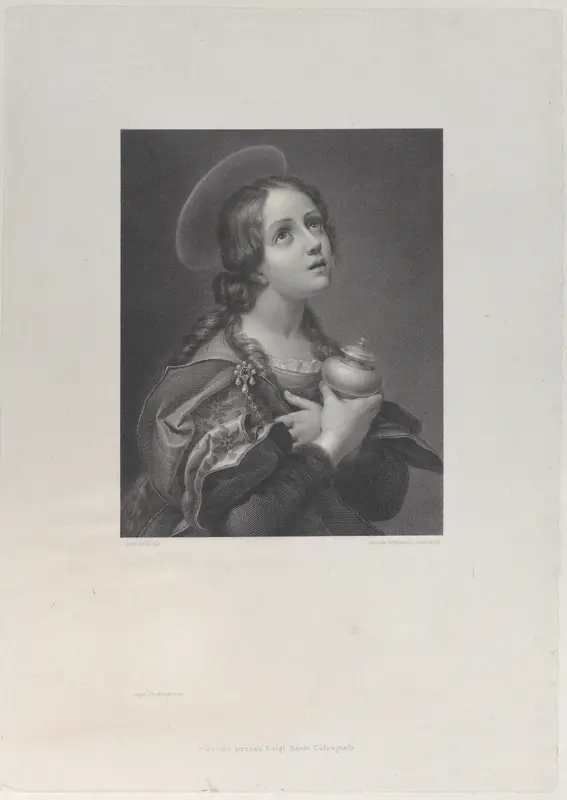 Mary Magdalene as a young girl, clutching her unguent vase Wall Art by Giovita Garavaglia - High-Resolution Digital Print