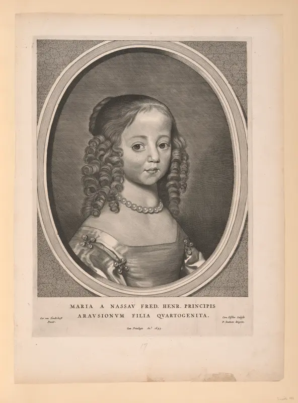 Mary, Princess of Orange Nassau, from Nine Portraits Wall Art by Cornelis Visscher - High-Resolution Digital Print