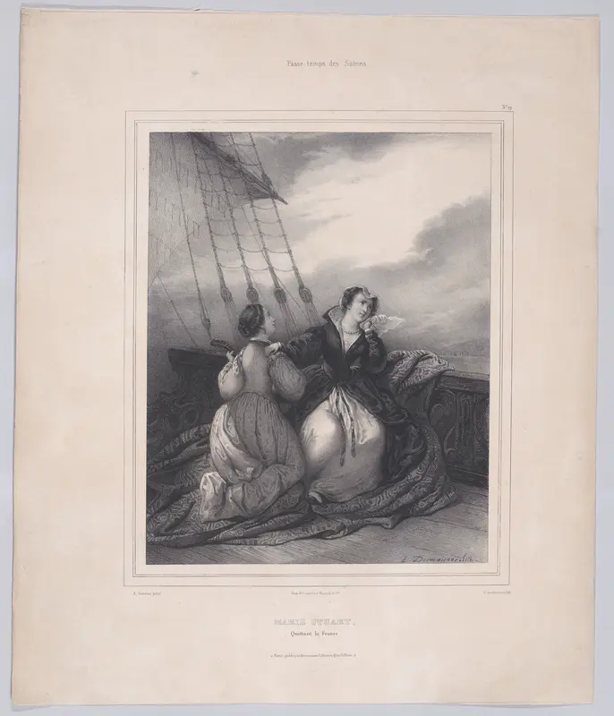 Mary, Queen of Scots embarking at Calais to return to Scotland Wall Art by Emile Desmaisons - High-Resolution Digital Print