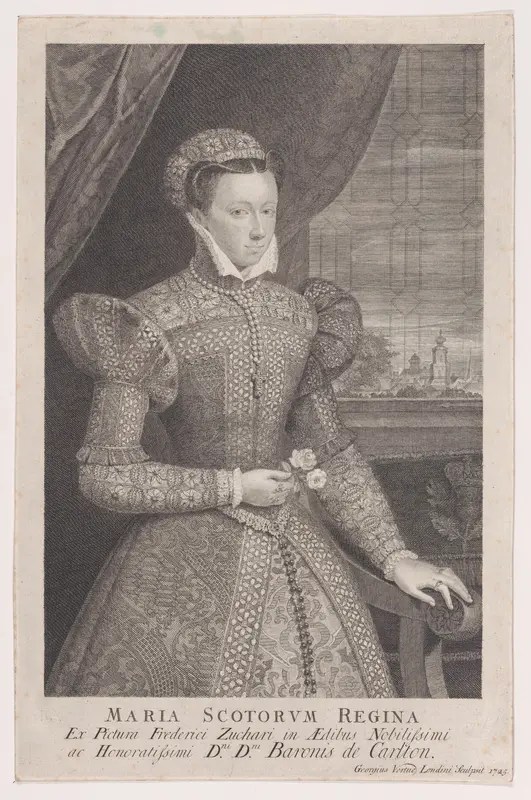 Mary, Queen of Scots (frontispiece, from "De vita et rebus gestis... principis Mariae Scotorum reginae, Franciae dotariae, quae scriptis tradidere autores sedecim...," volume 1) Wall Art by George Vertue - High-Resolution Digital Print