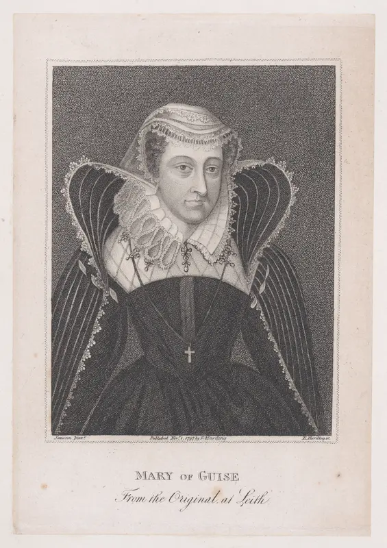 Mary, Queen of Scots (identified as Mary of Guise) (from "The Scottish Gallery; or, Portraits of Eminent Persons of Scotland") Wall Art by Edward Harding - High-Resolution Digital Print