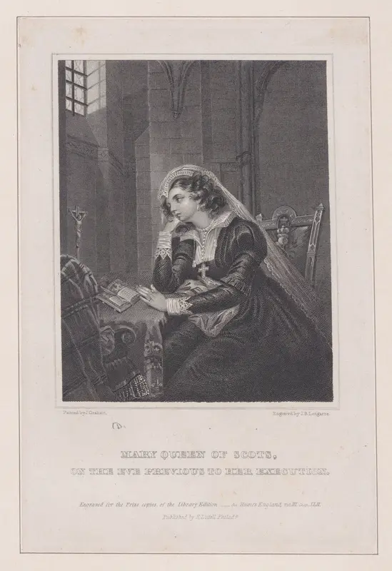 Mary, Queen of Scots, on the eve previous to her execution (from "The History of England," volume III, chapter XLII) Wall Art by James Barton Longacre - High-Resolution Digital Print