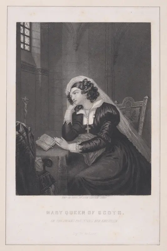 Mary Queen of Scots, on the evening preceding her execution (from "The American Eclectic Museum," volume 48, frontispiece) Wall Art by John Sartain - High-Resolution Digital Print