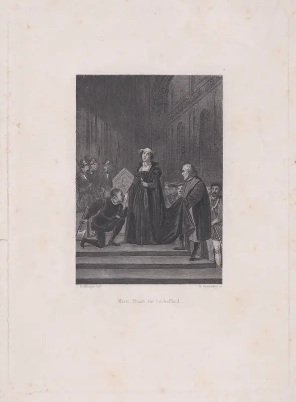 Mary, Queen of Scots on the scaffold Wall Art by Narcisse-Edmond-Joseph Desmadryl - High-Resolution Digital Print