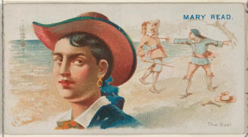Mary Read, The Duel, from the Pirates of the Spanish Main series (N19) for Allen & Ginter Cigarettes Wall Art by Allen & Ginter - High-Resolution Digital Print