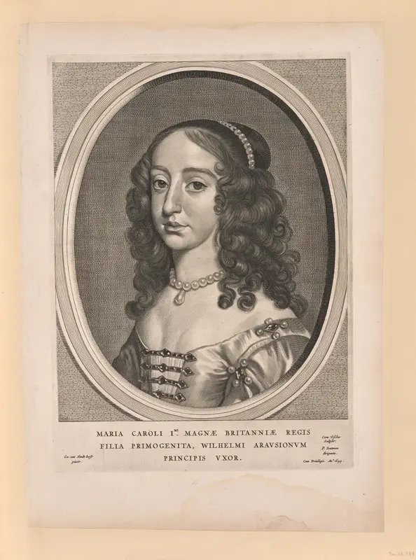 Mary Stuart, wife of William II, from Nine Portraits Wall Art by Cornelis Visscher - High-Resolution Digital Print