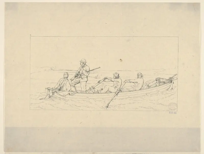 Marylanders Crossing the Potomac to Join the Southern Army (from Confederate War Etchings) Wall Art by Adalbert John Volck - High-Resolution Digital Print