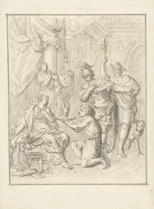 Masinissa laat de gifbeker aan Sophonisbe brengen Wall Art by Elias van Nijmegen - High-Resolution Digital Print