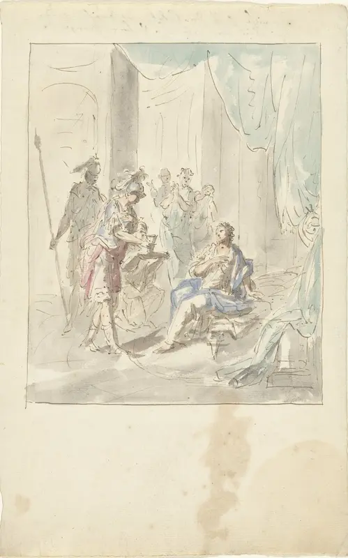 Masinissa reikt Sophonisbe de gifbeker Wall Art by Elias van Nijmegen - High-Resolution Digital Print