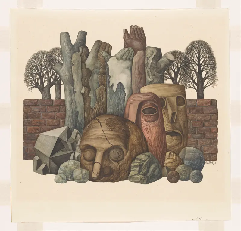 Maskers en bomen Wall Art by Unknown - High-Resolution Digital Print