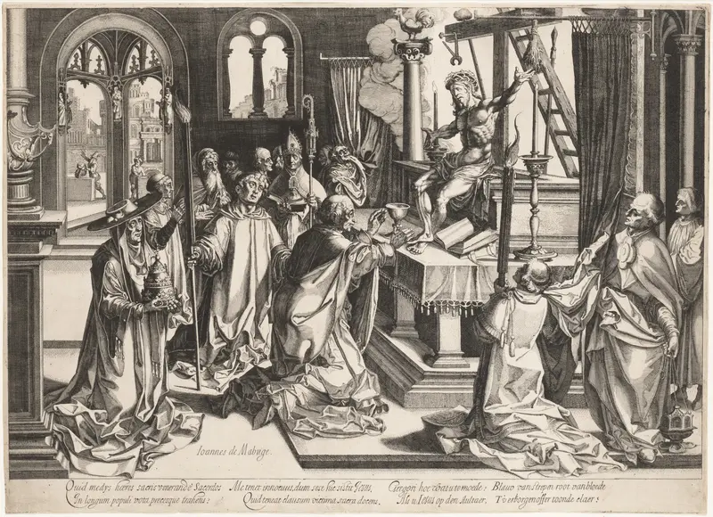 Mass of St. Gregory Wall Art by Simon Wynhoutsz Frisius - High-Resolution Digital Print