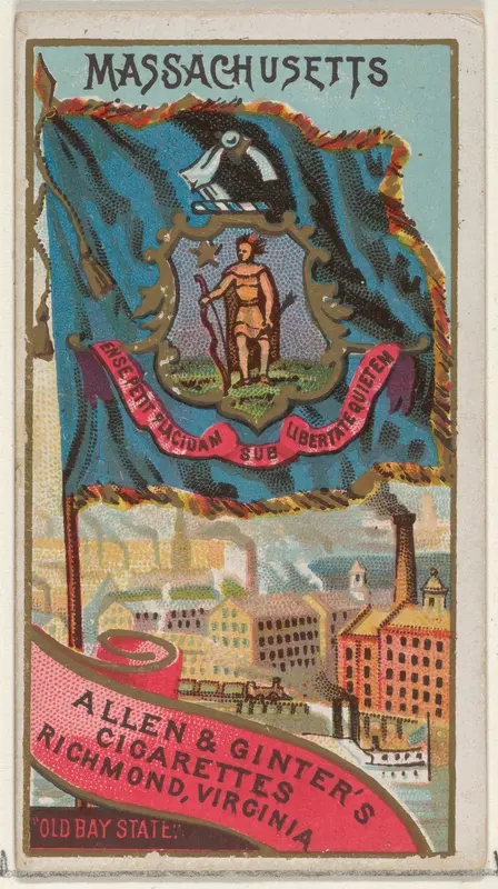 Massachusetts, from Flags of the States and Territories (N11) for Allen & Ginter Cigarettes Brands Wall Art by Allen & Ginter - High-Resolution Digital Print