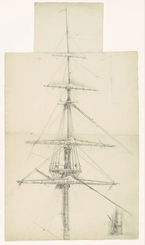 Mast van een zeilschip Wall Art by Willem Anthonie van Deventer - High-Resolution Digital Print