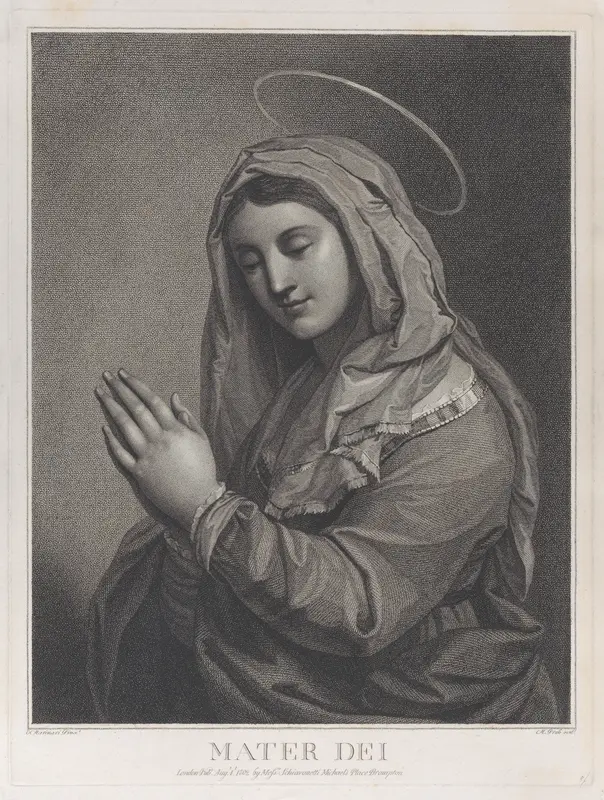 Mater Dei, the Virgin in prayer towards the left Wall Art by Anonymous - High-Resolution Digital Print