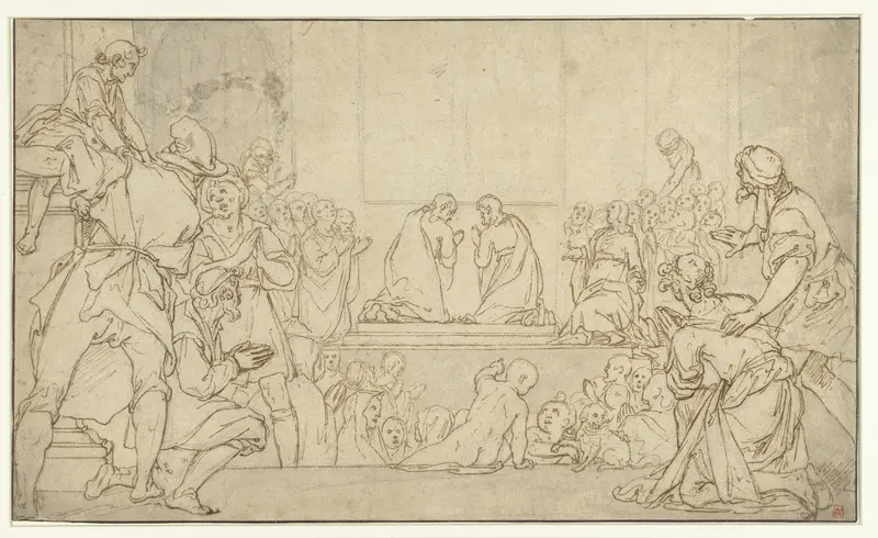 Matthias en Barnabas in gebed Wall Art by anonymous - High-Resolution Digital Print